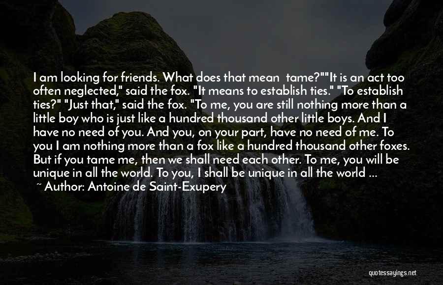 Antoine De Saint-Exupery Quotes: I Am Looking For Friends. What Does That Mean Tame?it Is An Act Too Often Neglected, Said The Fox. It