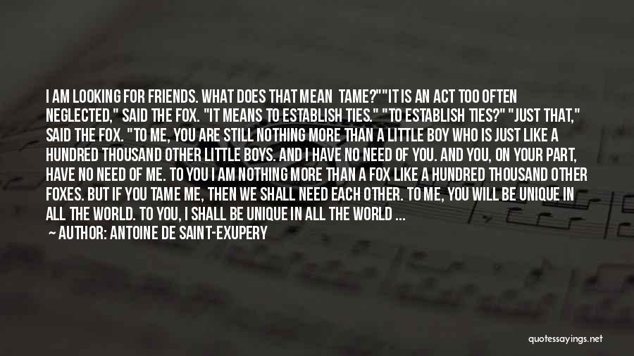 Antoine De Saint-Exupery Quotes: I Am Looking For Friends. What Does That Mean Tame?it Is An Act Too Often Neglected, Said The Fox. It