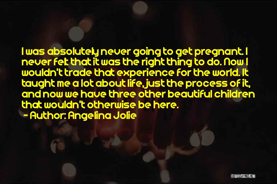 Angelina Jolie Quotes: I Was Absolutely Never Going To Get Pregnant. I Never Felt That It Was The Right Thing To Do. Now