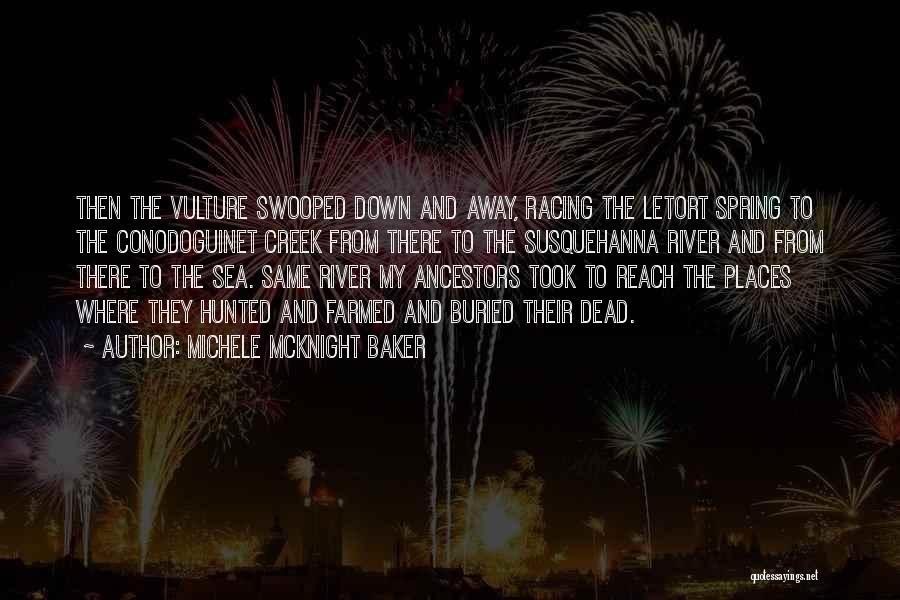 Michele McKnight Baker Quotes: Then The Vulture Swooped Down And Away, Racing The Letort Spring To The Conodoguinet Creek From There To The Susquehanna