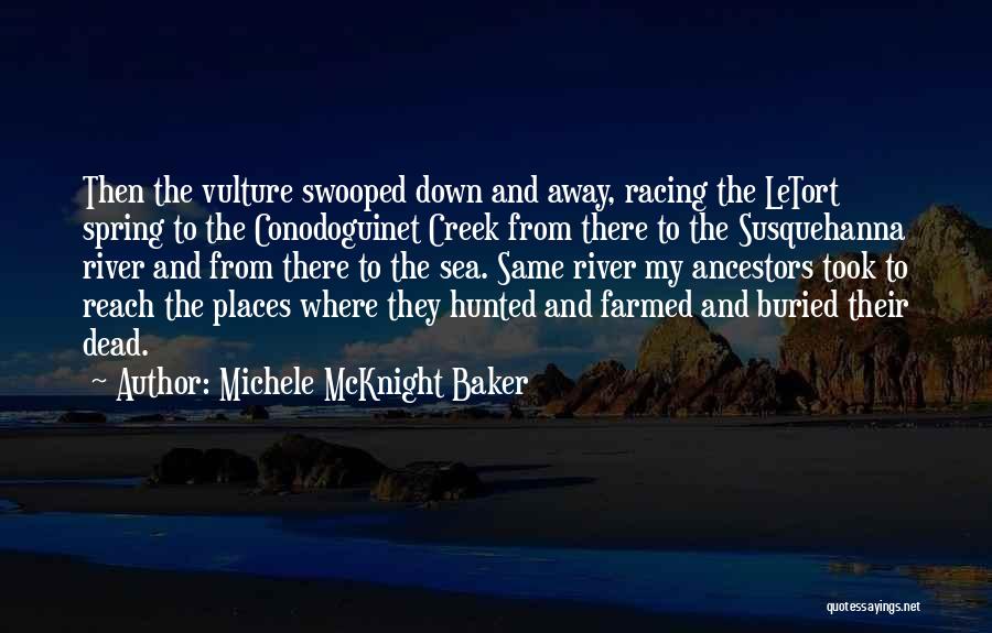 Michele McKnight Baker Quotes: Then The Vulture Swooped Down And Away, Racing The Letort Spring To The Conodoguinet Creek From There To The Susquehanna