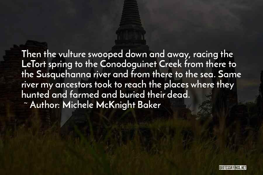 Michele McKnight Baker Quotes: Then The Vulture Swooped Down And Away, Racing The Letort Spring To The Conodoguinet Creek From There To The Susquehanna