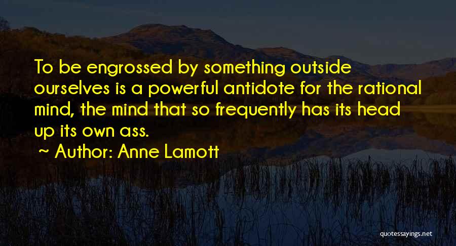 Anne Lamott Quotes: To Be Engrossed By Something Outside Ourselves Is A Powerful Antidote For The Rational Mind, The Mind That So Frequently