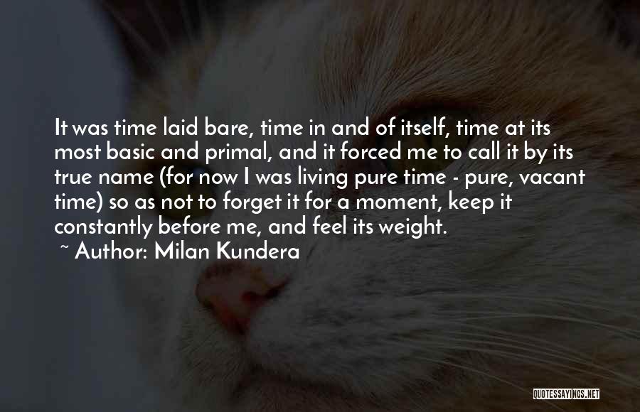 Milan Kundera Quotes: It Was Time Laid Bare, Time In And Of Itself, Time At Its Most Basic And Primal, And It Forced