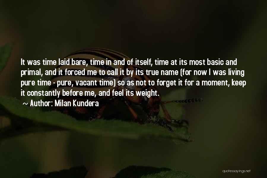 Milan Kundera Quotes: It Was Time Laid Bare, Time In And Of Itself, Time At Its Most Basic And Primal, And It Forced