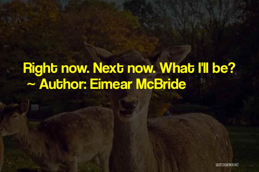 Eimear McBride Quotes: Right Now. Next Now. What I'll Be?