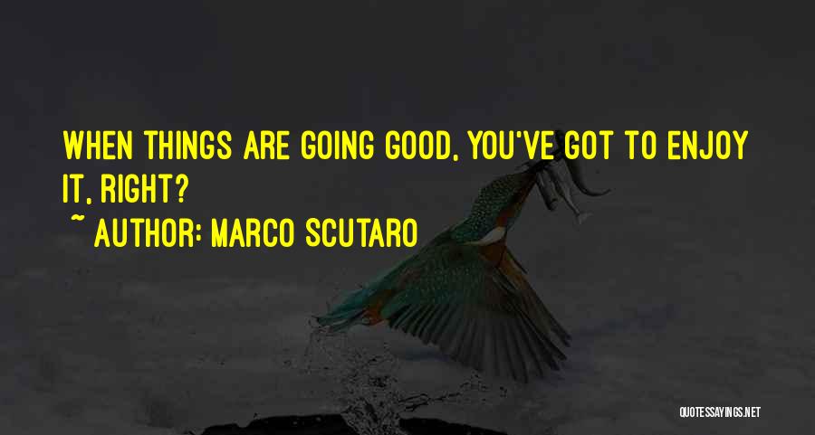Marco Scutaro Quotes: When Things Are Going Good, You've Got To Enjoy It, Right?