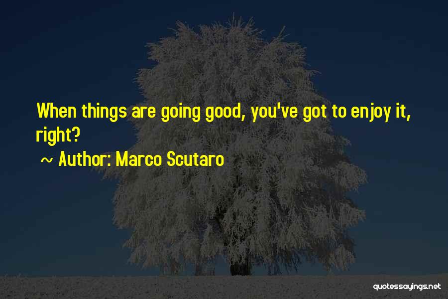 Marco Scutaro Quotes: When Things Are Going Good, You've Got To Enjoy It, Right?