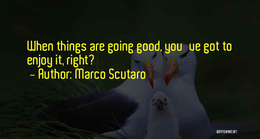 Marco Scutaro Quotes: When Things Are Going Good, You've Got To Enjoy It, Right?