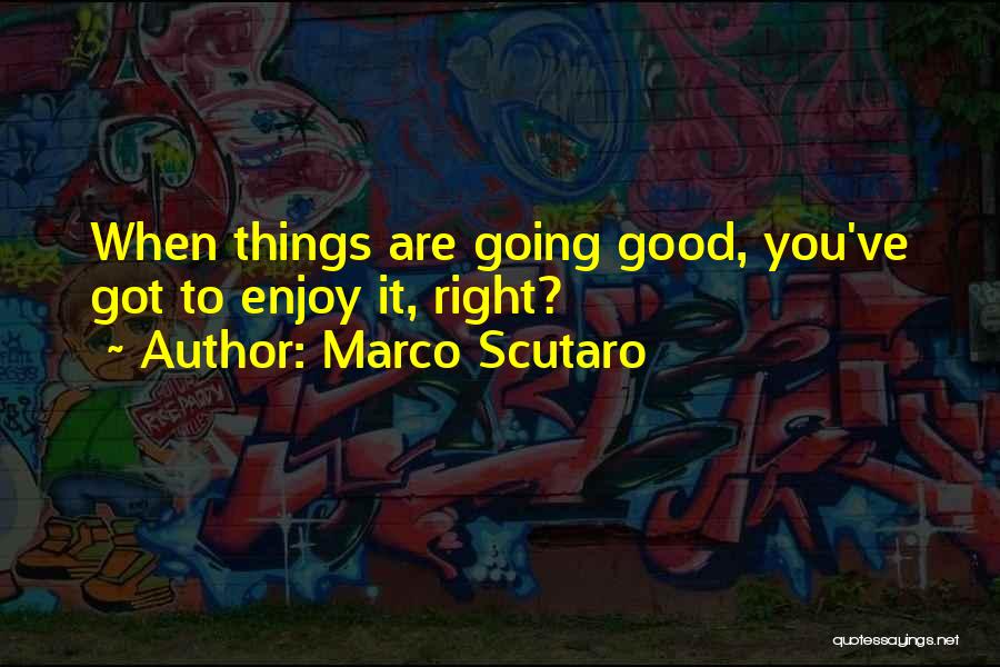 Marco Scutaro Quotes: When Things Are Going Good, You've Got To Enjoy It, Right?