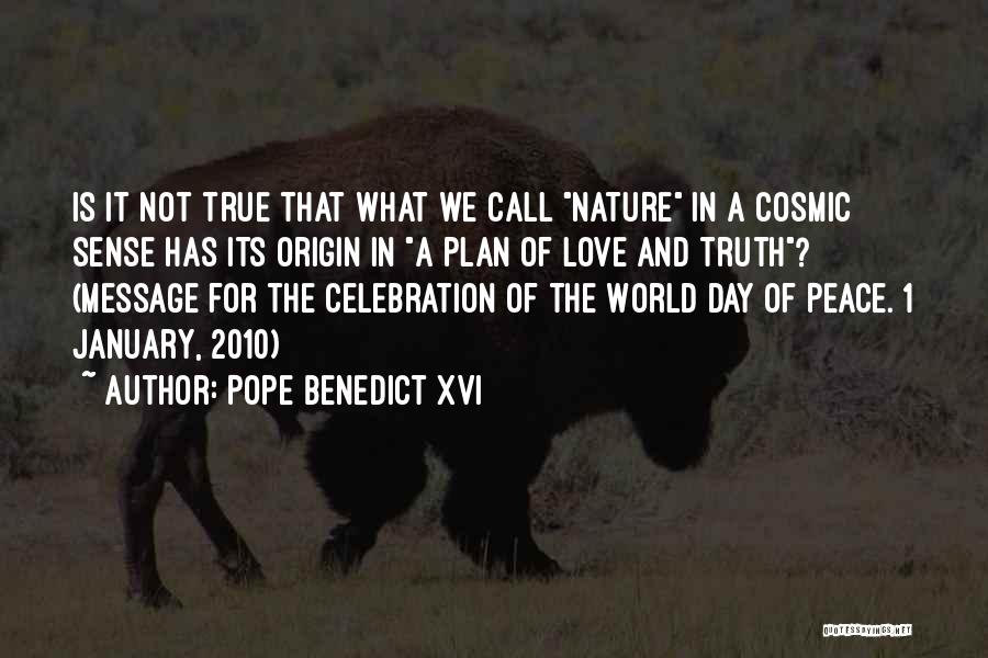 Pope Benedict XVI Quotes: Is It Not True That What We Call Nature In A Cosmic Sense Has Its Origin In A Plan Of