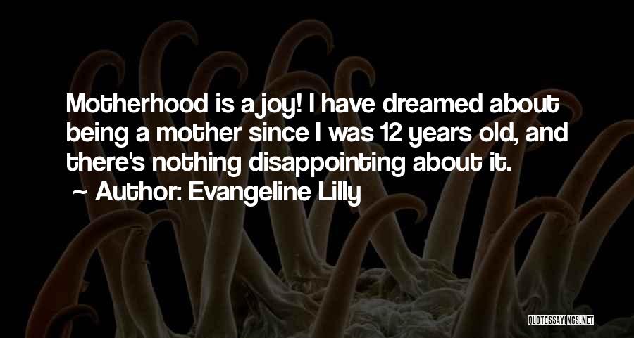 Evangeline Lilly Quotes: Motherhood Is A Joy! I Have Dreamed About Being A Mother Since I Was 12 Years Old, And There's Nothing