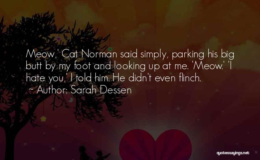 Sarah Dessen Quotes: Meow,' Cat Norman Said Simply, Parking His Big Butt By My Foot And Looking Up At Me. 'meow.' 'i Hate