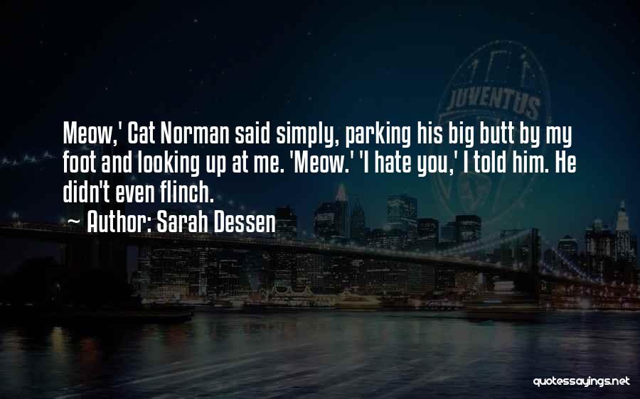 Sarah Dessen Quotes: Meow,' Cat Norman Said Simply, Parking His Big Butt By My Foot And Looking Up At Me. 'meow.' 'i Hate