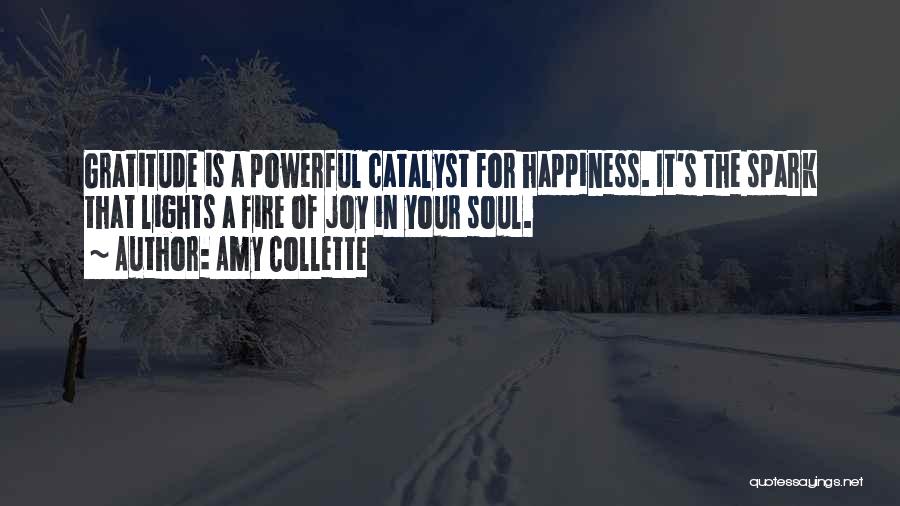 Amy Collette Quotes: Gratitude Is A Powerful Catalyst For Happiness. It's The Spark That Lights A Fire Of Joy In Your Soul.