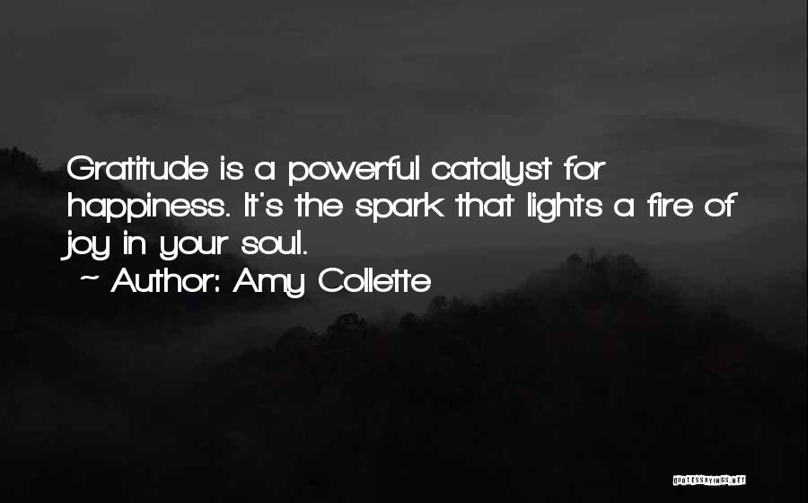 Amy Collette Quotes: Gratitude Is A Powerful Catalyst For Happiness. It's The Spark That Lights A Fire Of Joy In Your Soul.