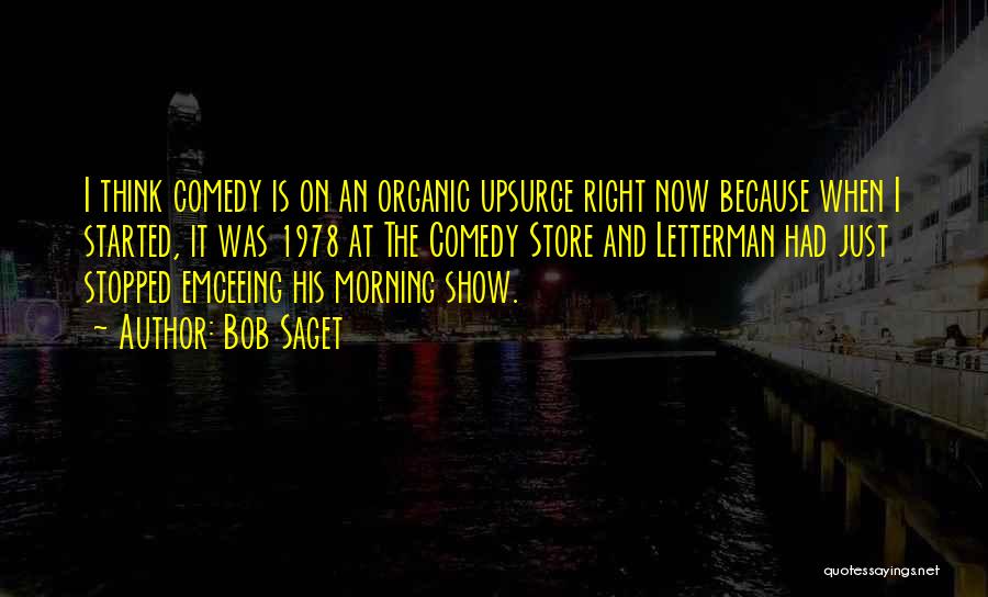 Bob Saget Quotes: I Think Comedy Is On An Organic Upsurge Right Now Because When I Started, It Was 1978 At The Comedy