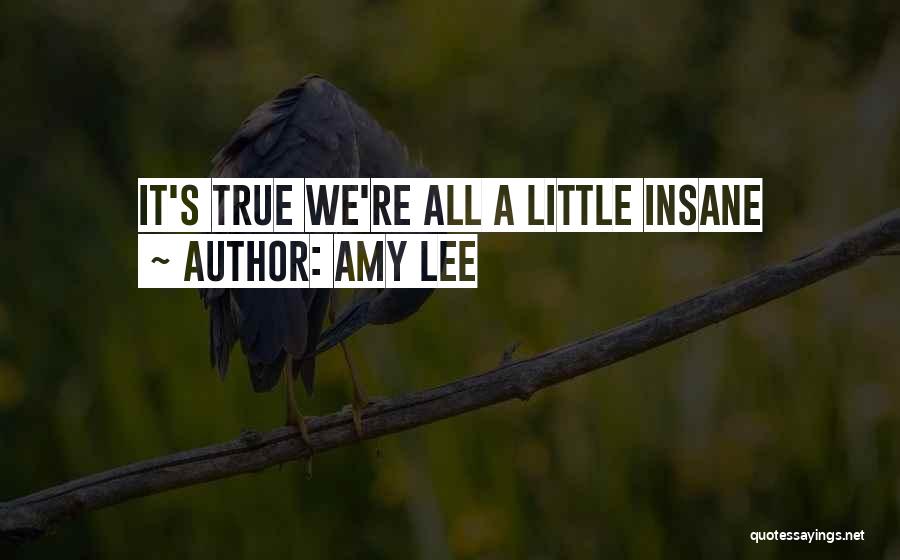 Amy Lee Quotes: It's True We're All A Little Insane