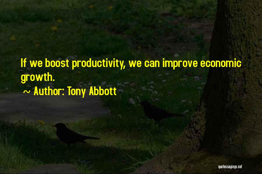 Tony Abbott Quotes: If We Boost Productivity, We Can Improve Economic Growth.