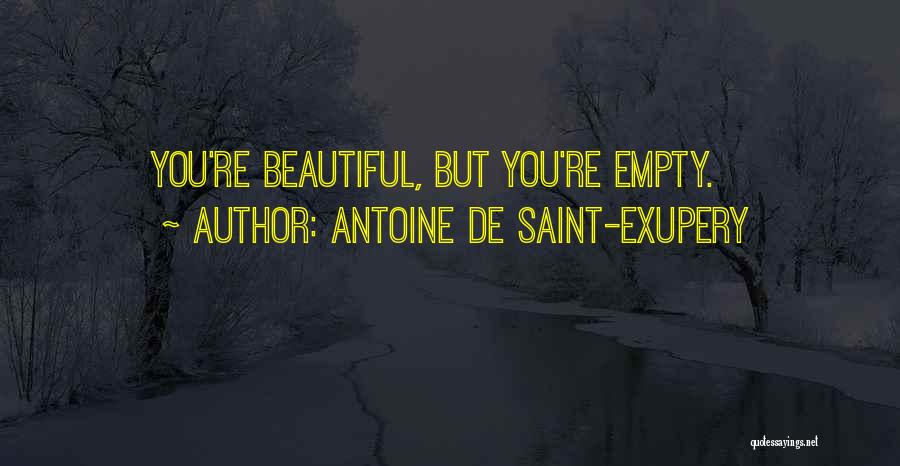 Antoine De Saint-Exupery Quotes: You're Beautiful, But You're Empty.