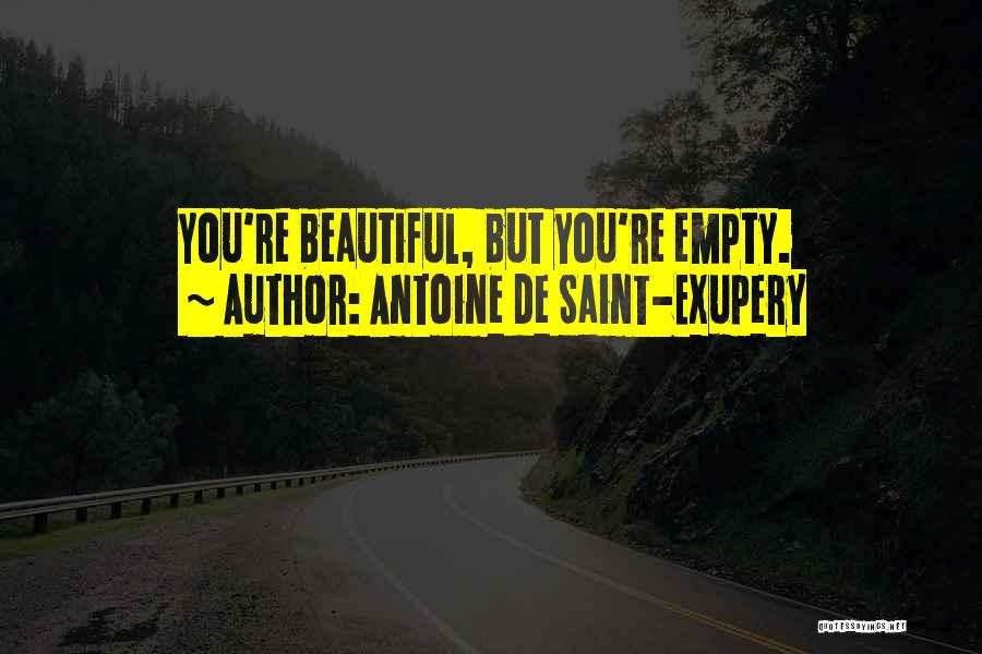 Antoine De Saint-Exupery Quotes: You're Beautiful, But You're Empty.