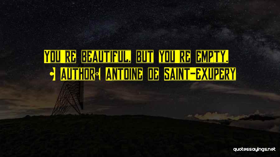 Antoine De Saint-Exupery Quotes: You're Beautiful, But You're Empty.