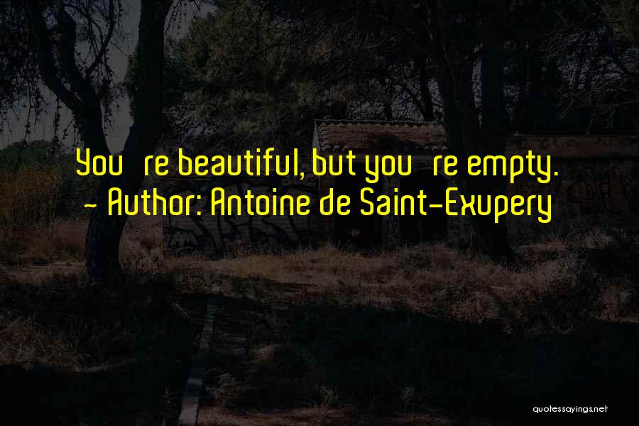 Antoine De Saint-Exupery Quotes: You're Beautiful, But You're Empty.