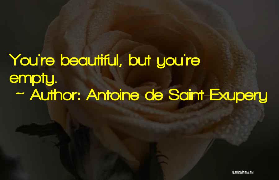 Antoine De Saint-Exupery Quotes: You're Beautiful, But You're Empty.