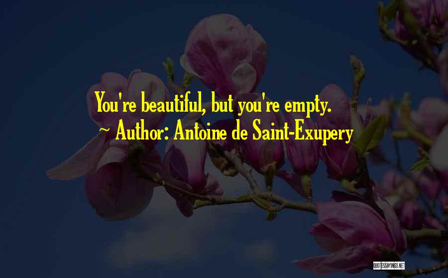 Antoine De Saint-Exupery Quotes: You're Beautiful, But You're Empty.