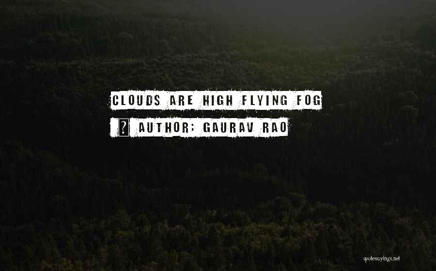 Gaurav Rao Quotes: Clouds Are High Flying Fog