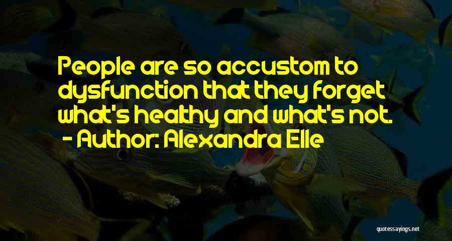 Alexandra Elle Quotes: People Are So Accustom To Dysfunction That They Forget What's Healthy And What's Not.
