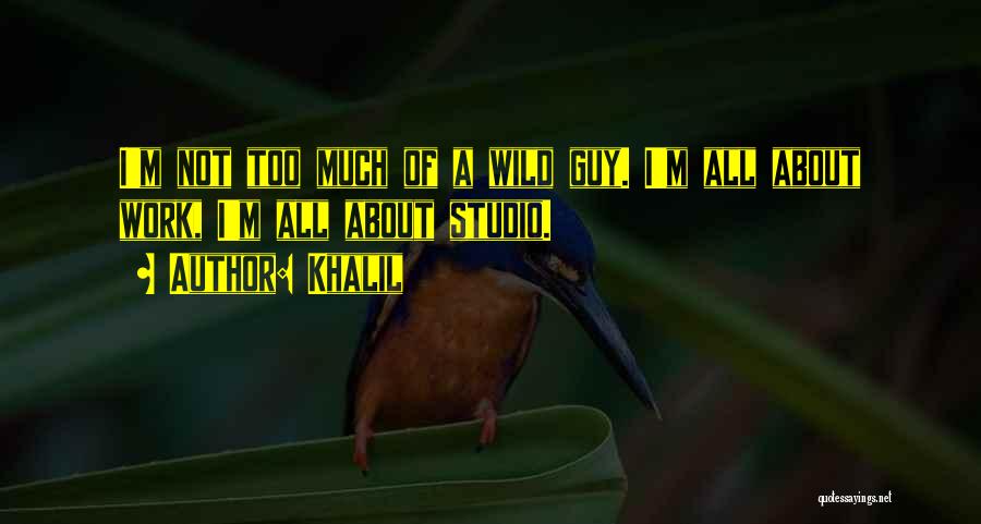 Khalil Quotes: I'm Not Too Much Of A Wild Guy. I'm All About Work, I'm All About Studio.