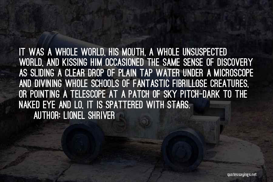 Lionel Shriver Quotes: It Was A Whole World, His Mouth, A Whole Unsuspected World, And Kissing Him Occasioned The Same Sense Of Discovery