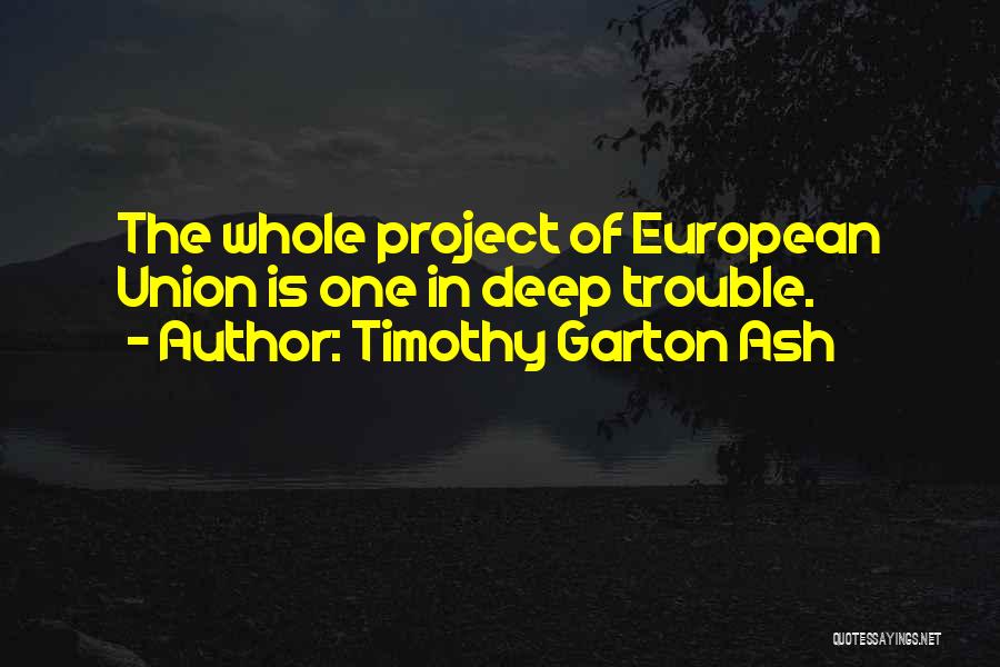 Timothy Garton Ash Quotes: The Whole Project Of European Union Is One In Deep Trouble.