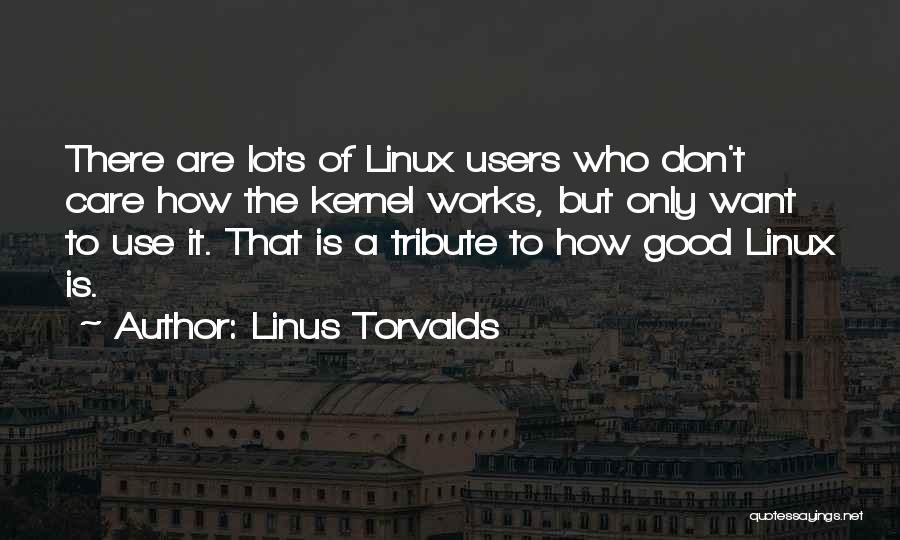 Linus Torvalds Quotes: There Are Lots Of Linux Users Who Don't Care How The Kernel Works, But Only Want To Use It. That