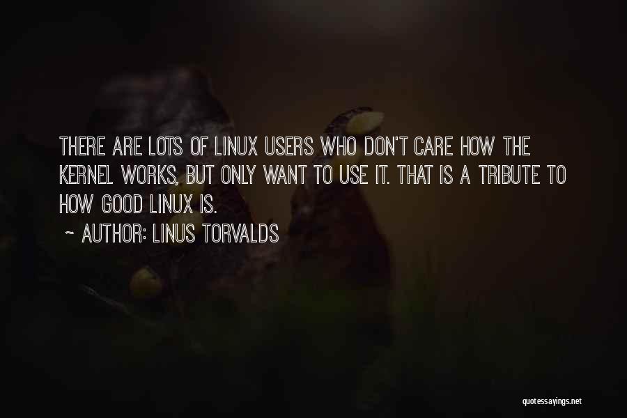 Linus Torvalds Quotes: There Are Lots Of Linux Users Who Don't Care How The Kernel Works, But Only Want To Use It. That