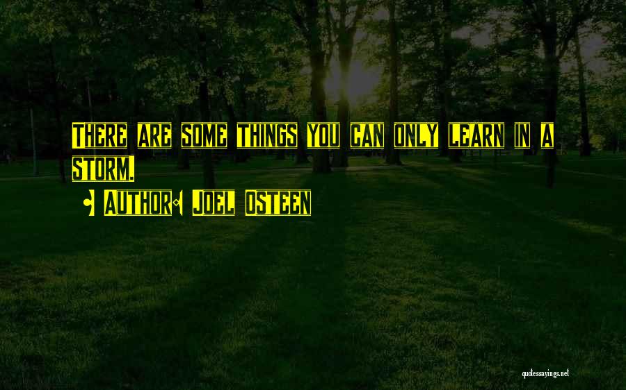 Joel Osteen Quotes: There Are Some Things You Can Only Learn In A Storm.