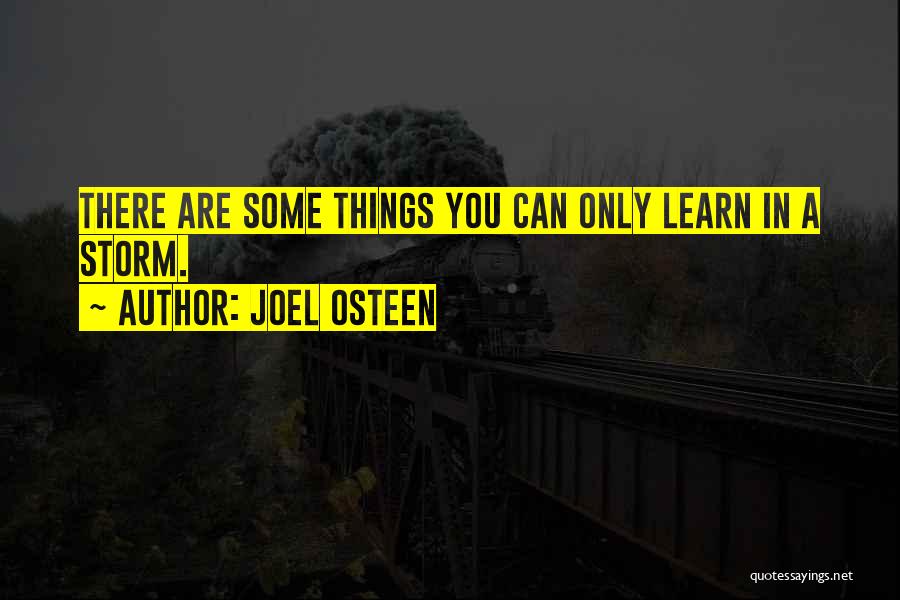 Joel Osteen Quotes: There Are Some Things You Can Only Learn In A Storm.