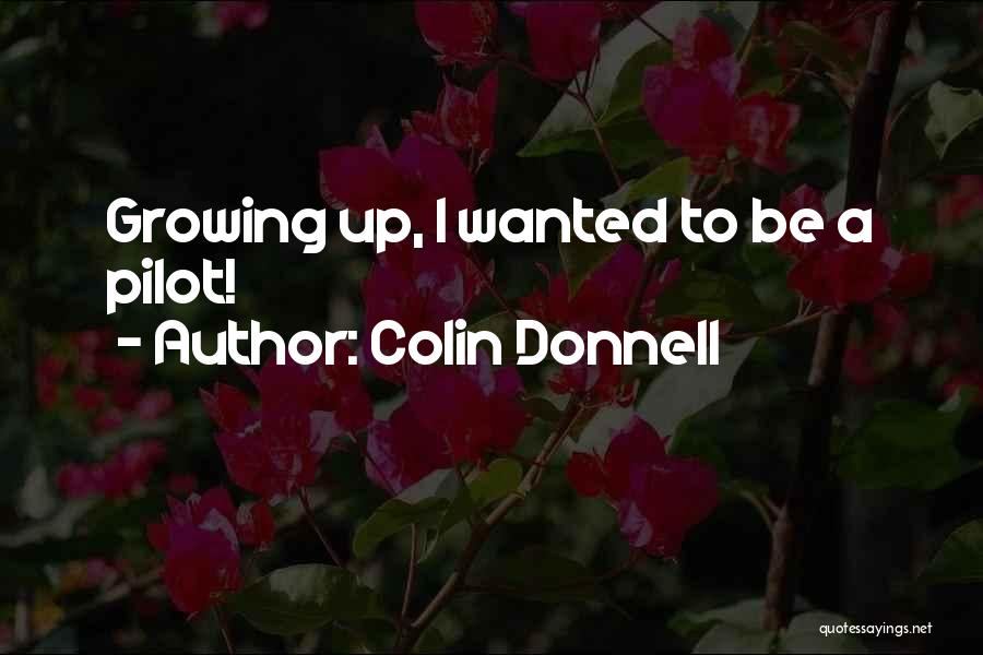 Colin Donnell Quotes: Growing Up, I Wanted To Be A Pilot!