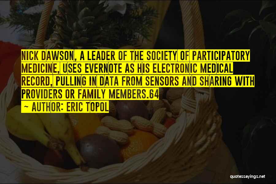 Eric Topol Quotes: Nick Dawson, A Leader Of The Society Of Participatory Medicine, Uses Evernote As His Electronic Medical Record, Pulling In Data