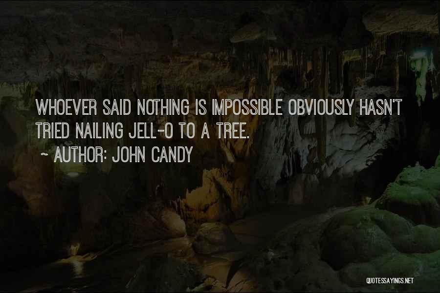 John Candy Quotes: Whoever Said Nothing Is Impossible Obviously Hasn't Tried Nailing Jell-o To A Tree.