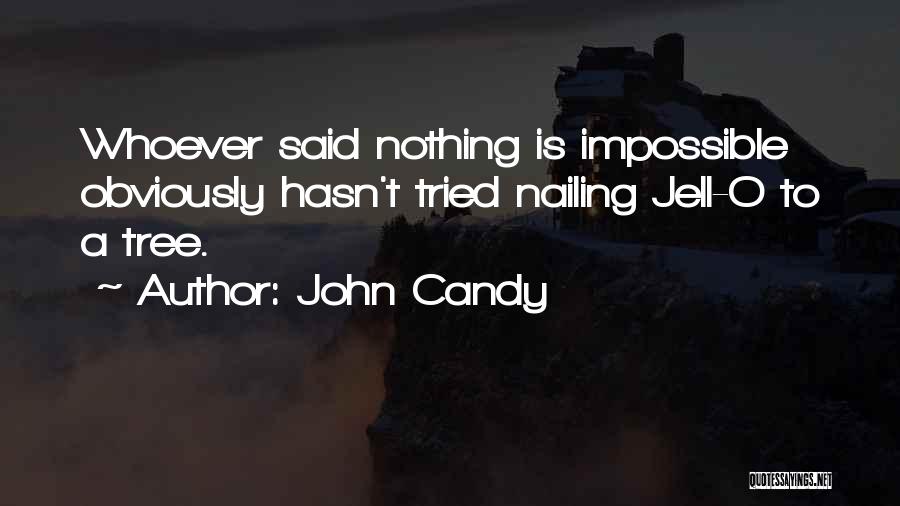 John Candy Quotes: Whoever Said Nothing Is Impossible Obviously Hasn't Tried Nailing Jell-o To A Tree.