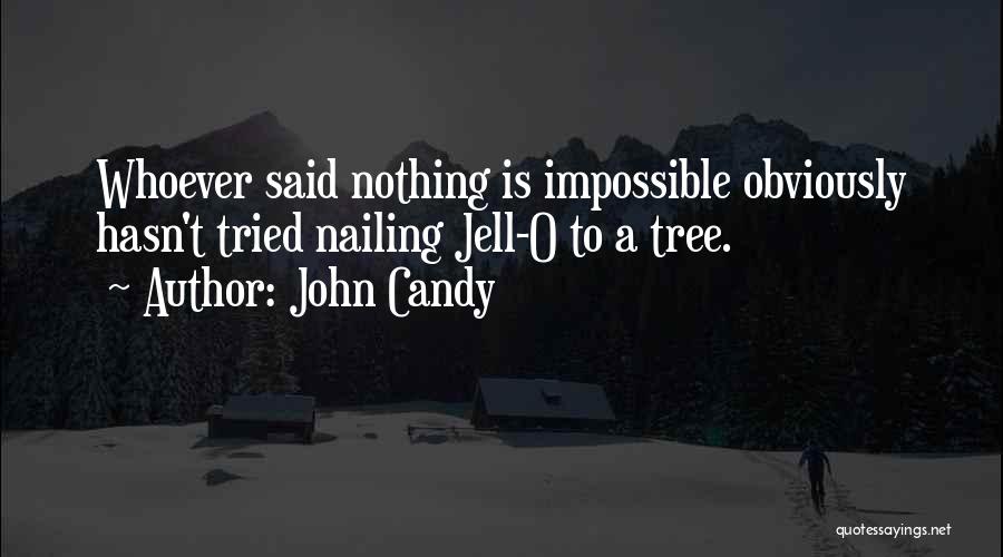 John Candy Quotes: Whoever Said Nothing Is Impossible Obviously Hasn't Tried Nailing Jell-o To A Tree.