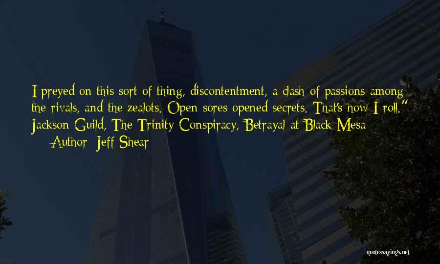 Jeff Shear Quotes: I Preyed On This Sort Of Thing, Discontentment, A Clash Of Passions Among The Rivals, And The Zealots. Open Sores