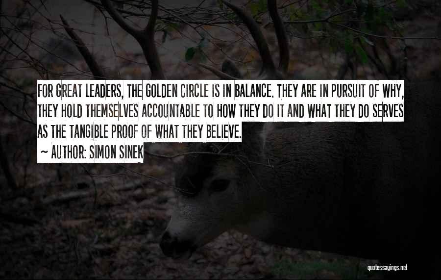 Simon Sinek Quotes: For Great Leaders, The Golden Circle Is In Balance. They Are In Pursuit Of Why, They Hold Themselves Accountable To