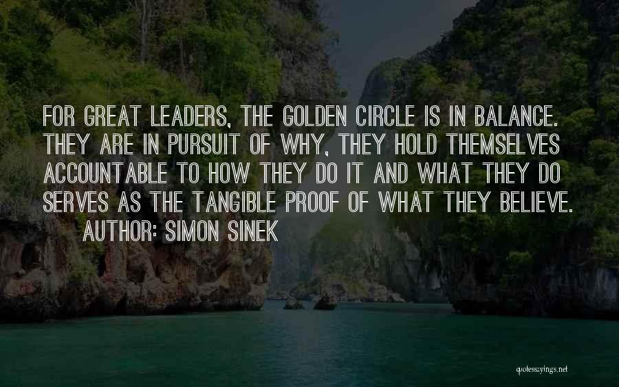 Simon Sinek Quotes: For Great Leaders, The Golden Circle Is In Balance. They Are In Pursuit Of Why, They Hold Themselves Accountable To
