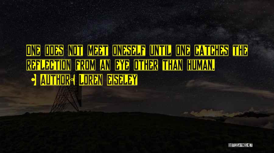 Loren Eiseley Quotes: One Does Not Meet Oneself Until One Catches The Reflection From An Eye Other Than Human.