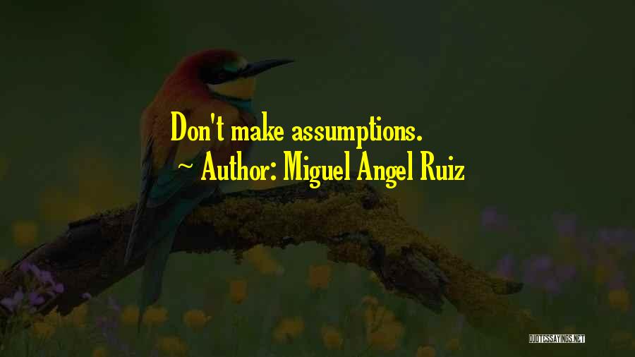 Miguel Angel Ruiz Quotes: Don't Make Assumptions.