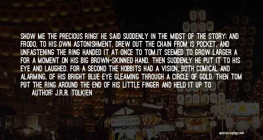 J.R.R. Tolkien Quotes: Show Me The Precious Ring!' He Said Suddenly In The Midst Of The Story: And Frodo, To His Own Astonishment,