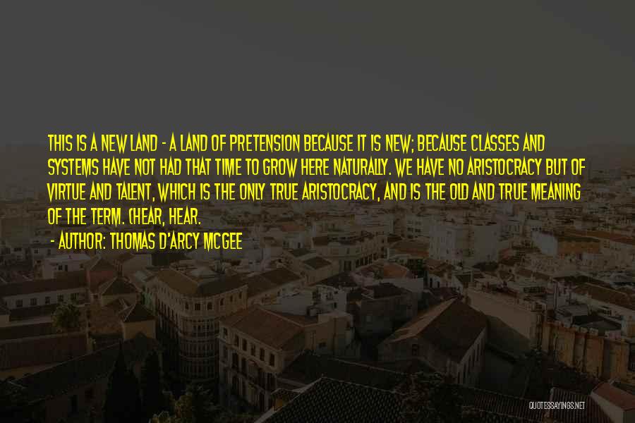Thomas D'Arcy McGee Quotes: This Is A New Land - A Land Of Pretension Because It Is New; Because Classes And Systems Have Not